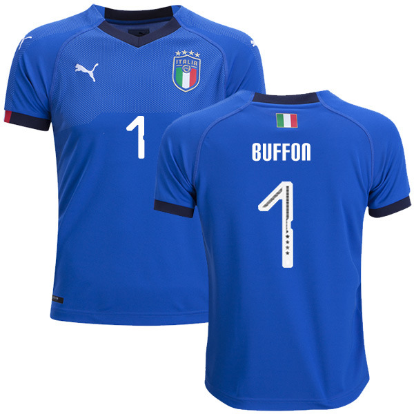 Italy #1 Buffon Home Kid Soccer Country Jersey